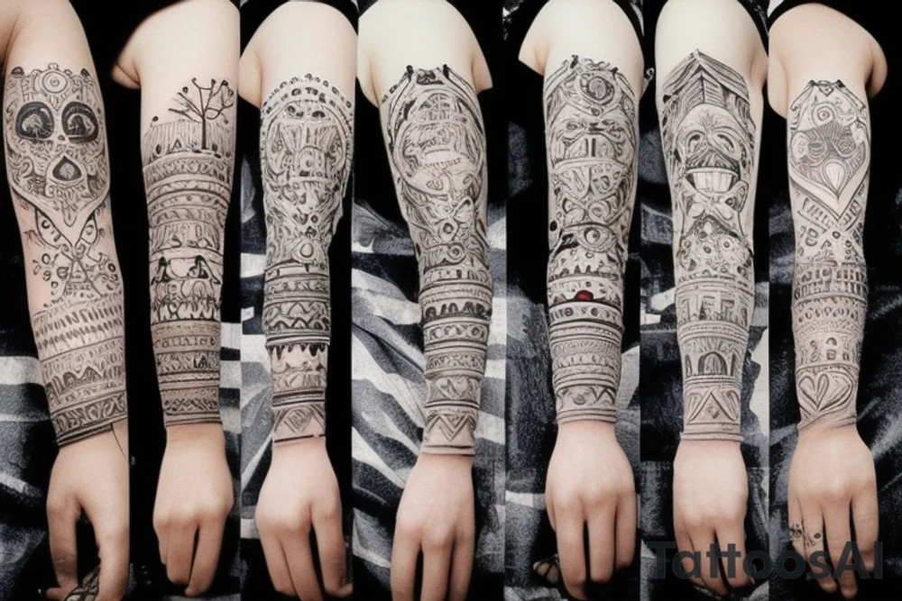 Ornament full hand tattoo idea