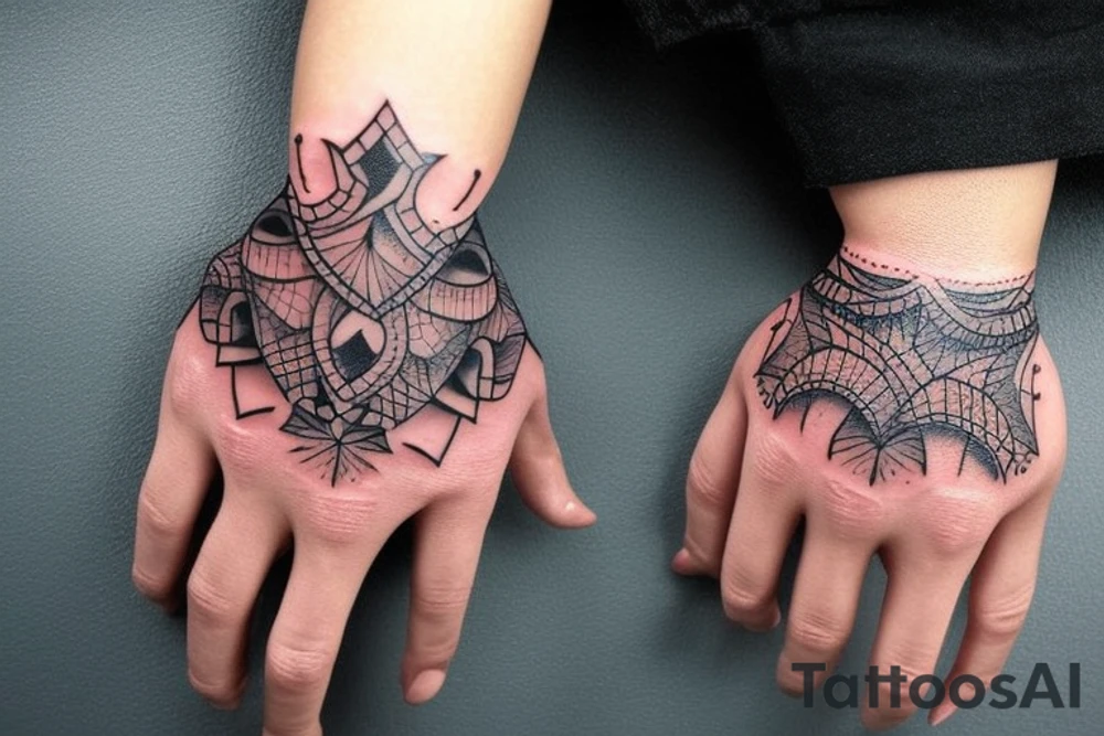 Ornament full hand tattoo idea