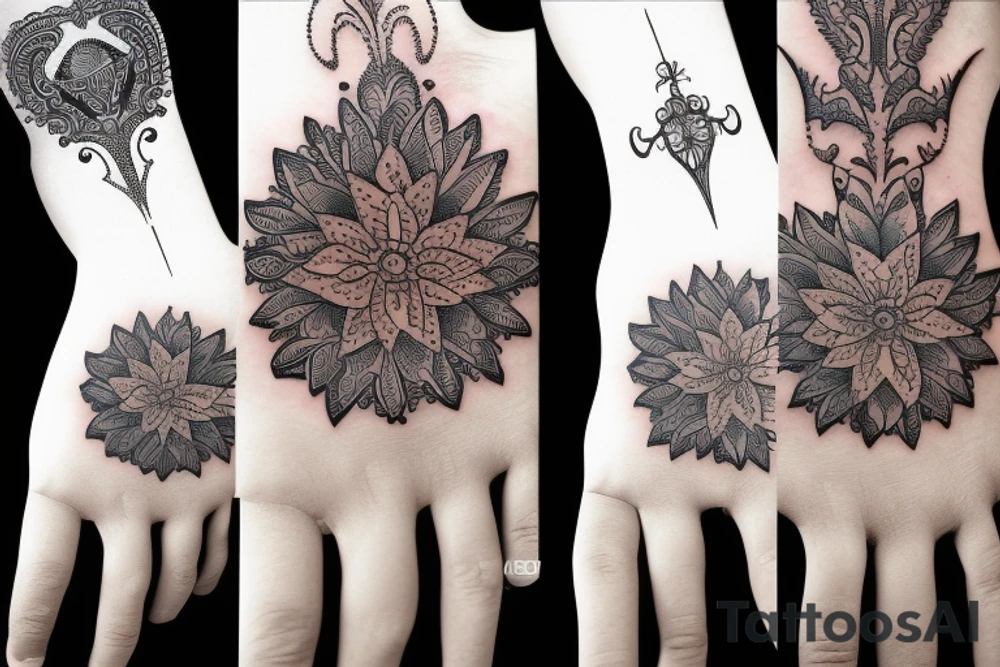 Ornament full hand tattoo idea