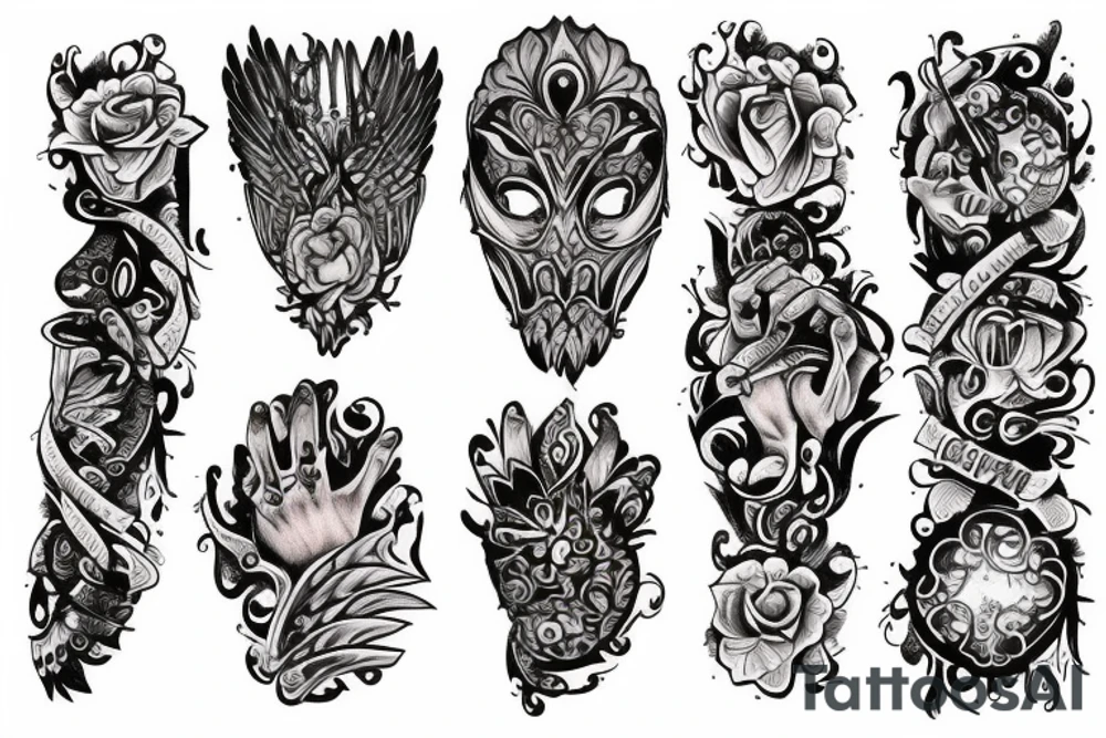 Ornament full hand tattoo idea