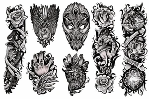 Ornament full hand tattoo idea