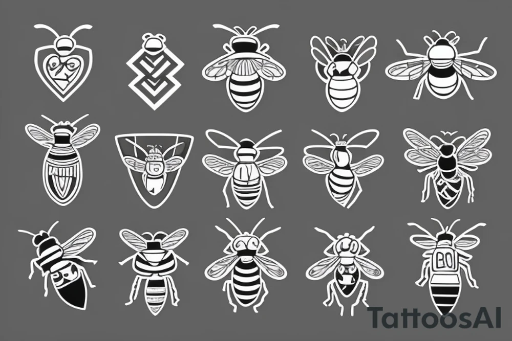 A bee on a mountain tattoo idea