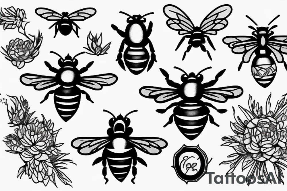 A bee on a mountain tattoo idea