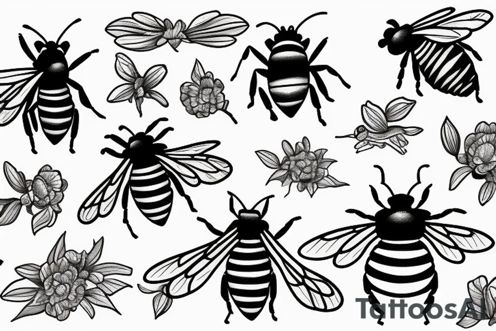 A bee on a mountain tattoo idea