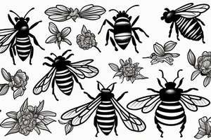 A bee on a mountain tattoo idea