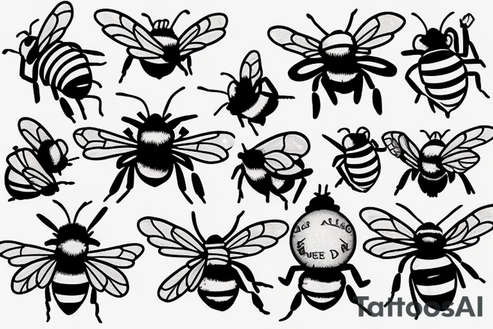 A bee on a mountain tattoo idea