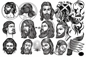 Jesus head with light rays surrounding tattoo idea