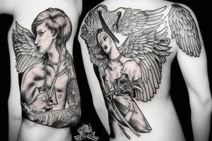 cherubim with a flaming sword tattoo idea