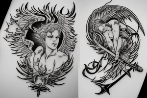cherubim with a flaming sword tattoo idea