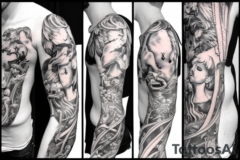 cherubim with a flaming sword tattoo idea