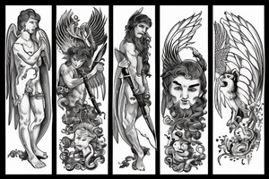 cherubim with a flaming sword tattoo idea
