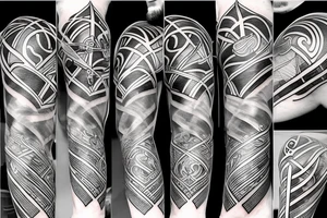 flaming sword with light rays surrounding tattoo idea