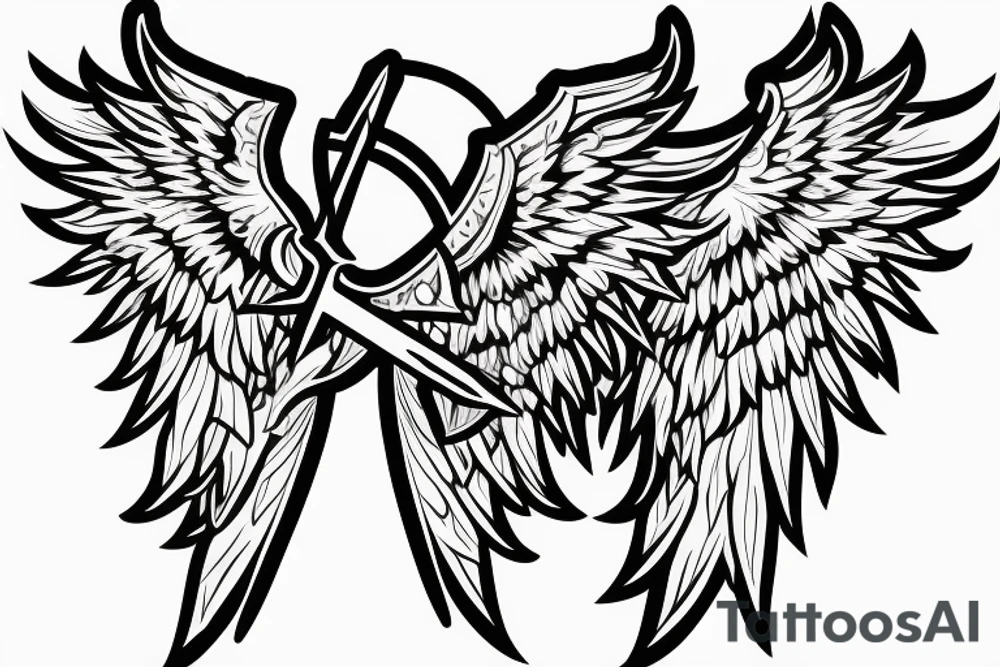 flaming sword angel wings and light rays surrounding tattoo idea flaming sword angel wings and light rays surrounding tattoo idea