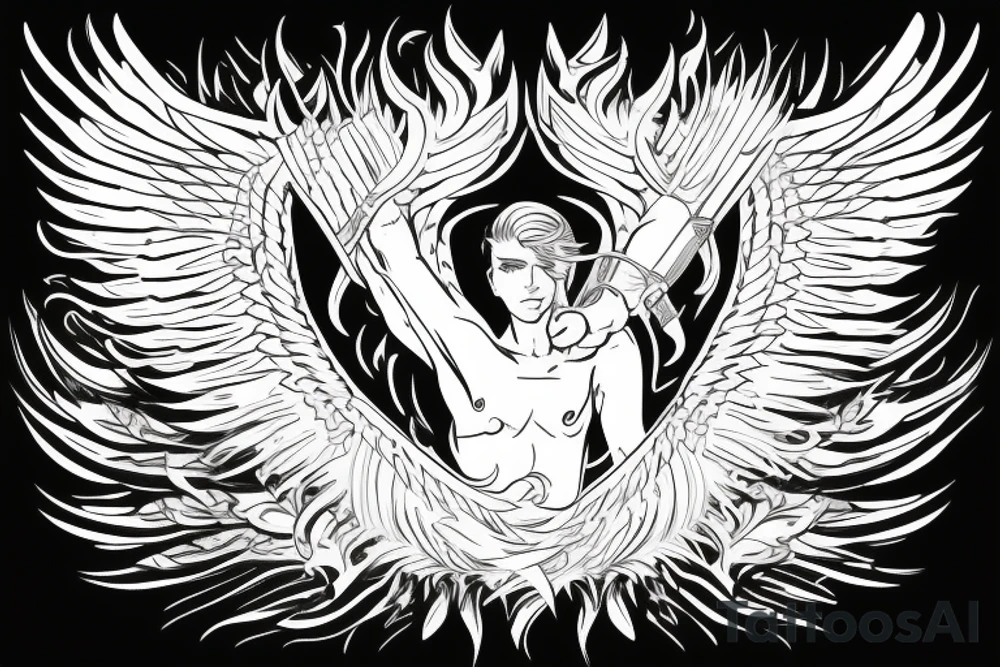 flaming sword angel wings and light rays surrounding tattoo idea flaming sword angel wings and light rays surrounding tattoo idea
