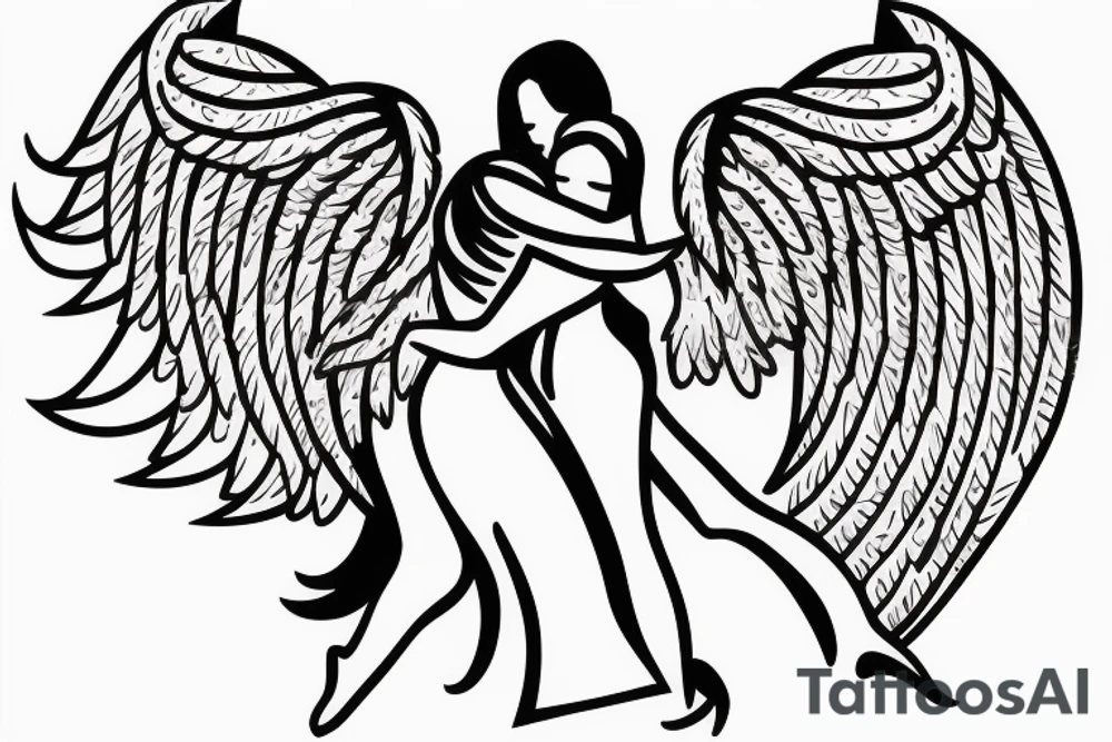 angel carrying a woman tattoo idea