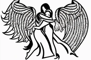 angel carrying a woman tattoo idea