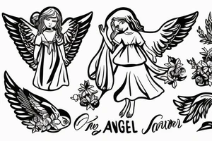 angel carrying a woman tattoo idea