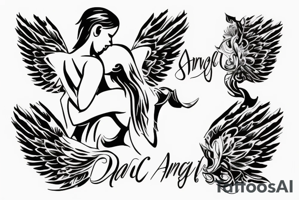 angel carrying a woman tattoo idea