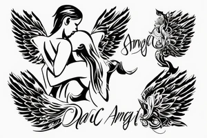 angel carrying a woman tattoo idea