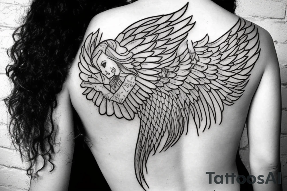 angel carrying a woman tattoo idea