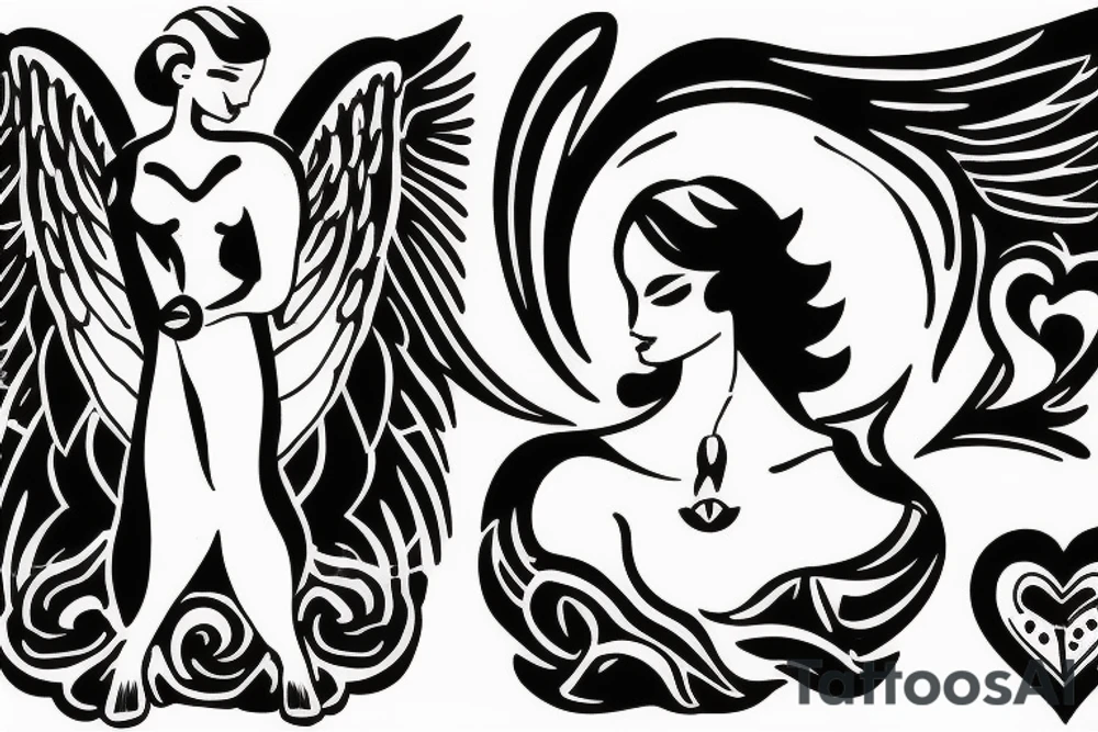 angel carrying a woman tattoo idea