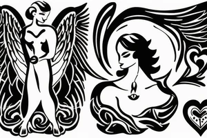 angel carrying a woman tattoo idea