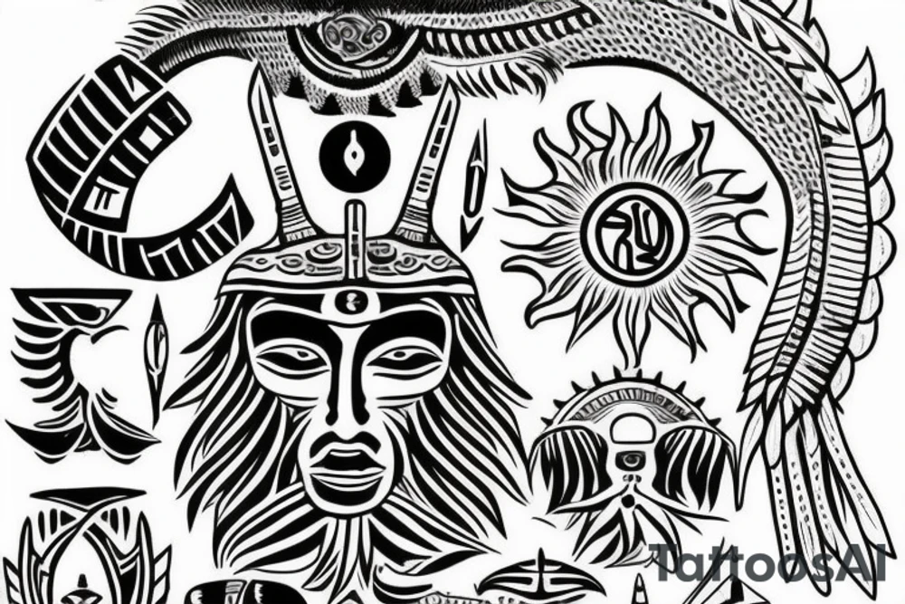 Sun God Ra ascending tattoo idea