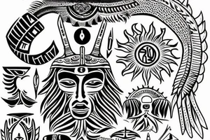 Sun God Ra ascending tattoo idea