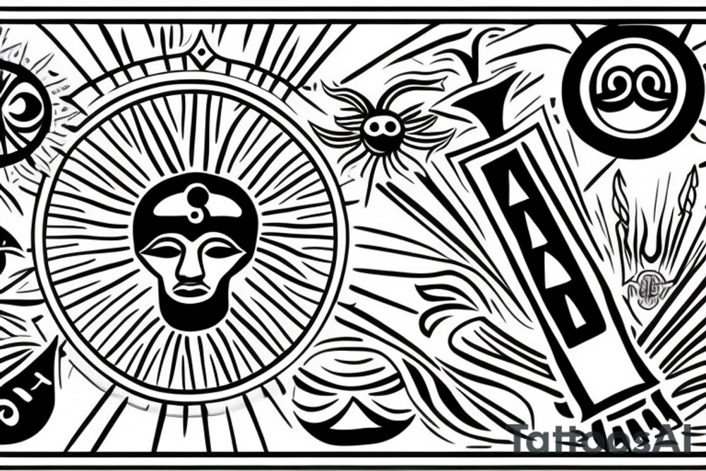 Sun God Ra ascending tattoo idea