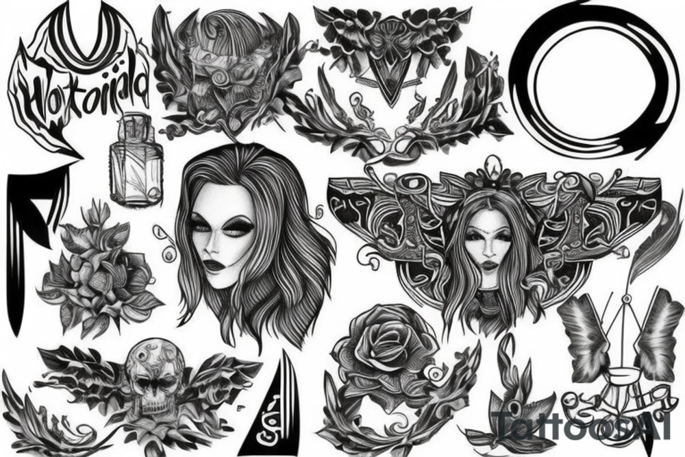 nordic for neck and chest tattoo idea