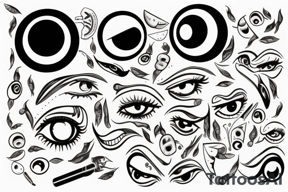 apple with eyeball tattoo idea