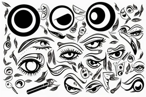apple with eyeball tattoo idea