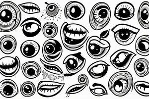apple with eyeball tattoo idea