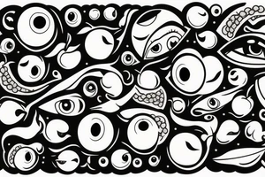 apple with eyeball tattoo idea