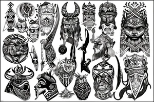 nordic, tribal, viking, neck tattoo idea