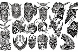 nordic, tribal, viking, neck tattoo idea