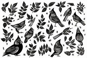Cardinal with floral tattoo idea