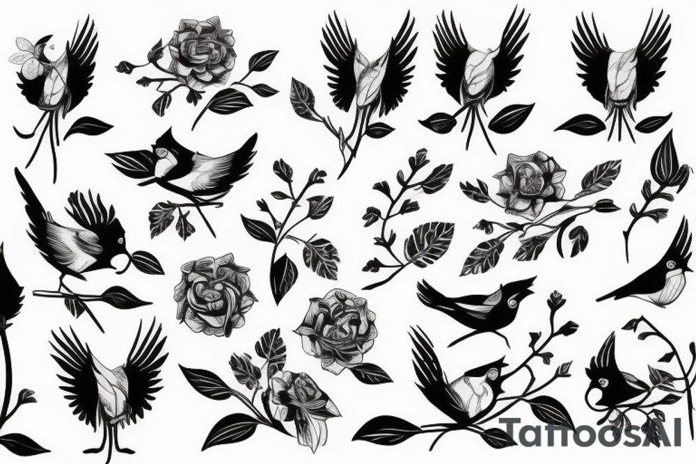Cardinal with floral tattoo idea