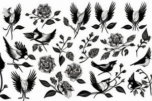 Cardinal with floral tattoo idea