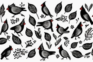 Cardinal with floral tattoo idea