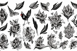 Cardinal with floral tattoo idea