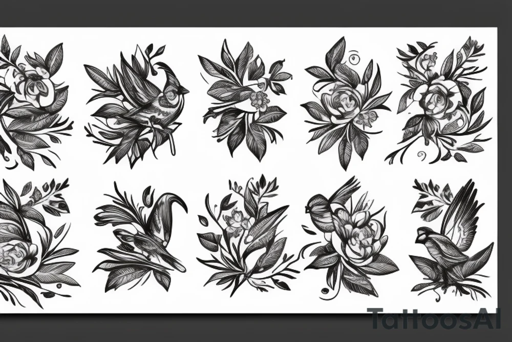 Cardinal with floral tattoo idea
