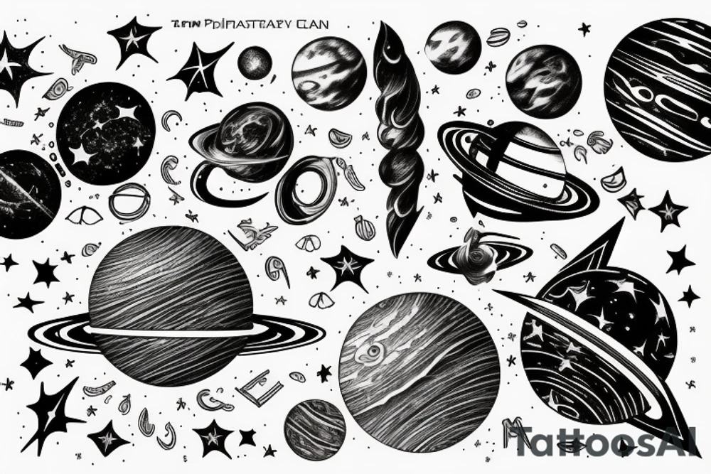 Planets, stars and galaxies 
Physics equations tattoo idea