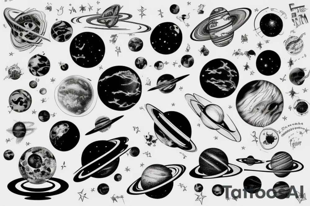 Planets, stars and galaxies 
Physics equations tattoo idea