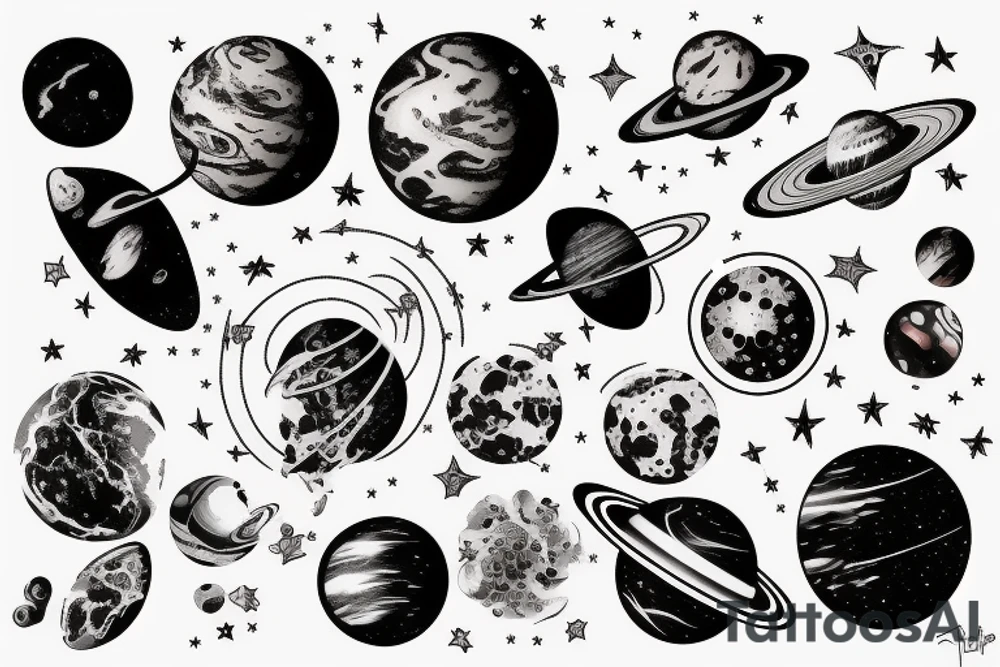 Planets, stars and galaxies 
Physics equations tattoo idea