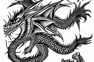 dragon with AK47 tattoo idea