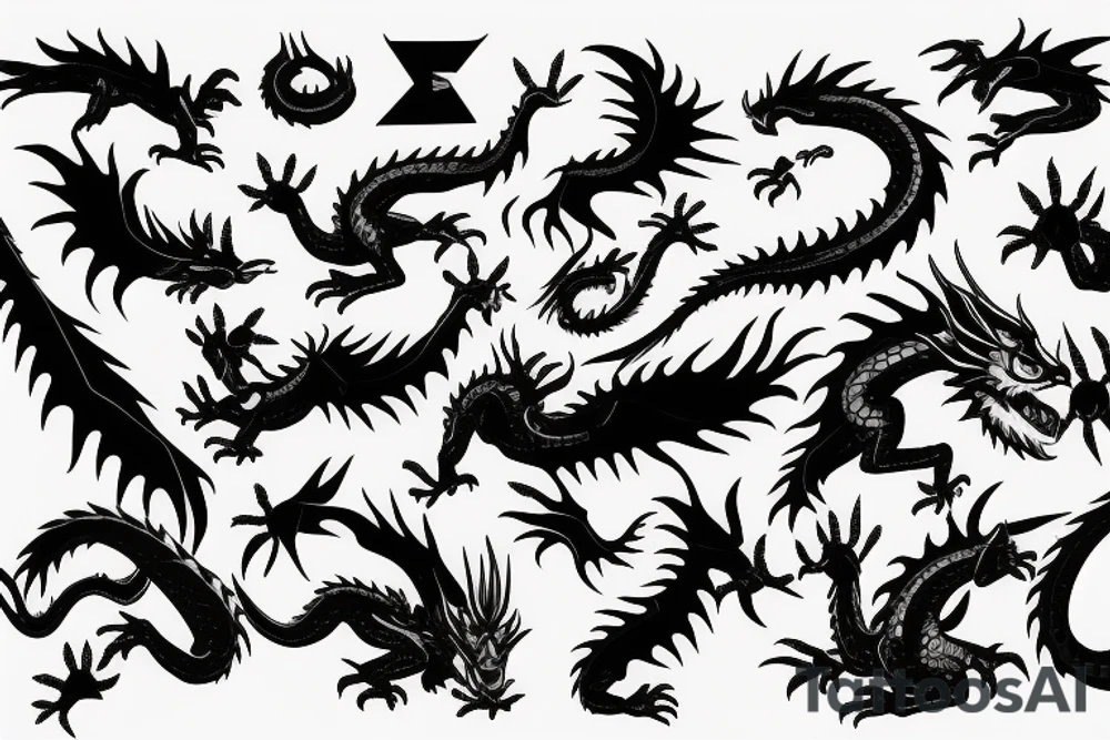 dragon with AK47 tattoo idea