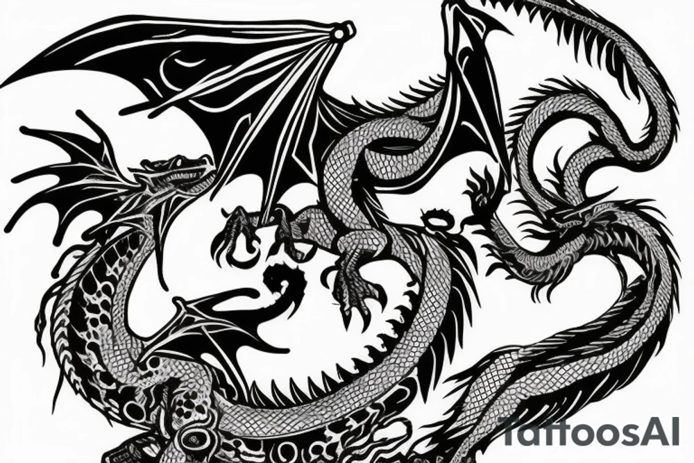 dragon with AK47 tattoo idea