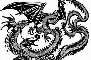 dragon with AK47 tattoo idea