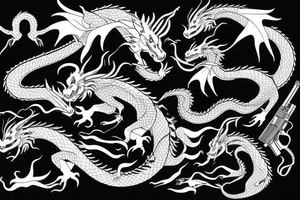 dragon with AK47 tattoo idea